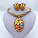 Charm Necklace Earrings Bracelet Ring Gold Jewelry Set Women Fashion Wedding Jewelry Set