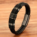 Woven Leather Rope Wrapping Special Style Classic Stainless Steel Unisex Leather Bracelet