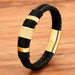 Woven Leather Rope Wrapping Special Style Classic Stainless Steel Unisex Leather Bracelet