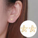 6Pair Stainless Steel Stud Earrings Black Gold Women Fashion Jewelry
