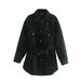 Women Fashion Loose Belt Woolen Jacket Coat Vintage Long Sleeve Overcoat