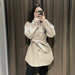 Women Fashion Loose Belt Woolen Jacket Coat Vintage Long Sleeve Overcoat