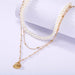 Pearl Necklaces Women Fashion Multi-Layer Shell Knot Pearl Chain Necklace Jewelry