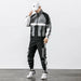 Hip Hop Work Wear Men's Jacket & Pant 2PCs Set Tracksuit Clothing