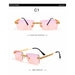 Rimless Diamond Sunglasses Women Rectangle Crystal Vintage Rhinestone Glasses Eyewear