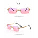 Rimless Diamond Sunglasses Women Rectangle Crystal Vintage Rhinestone Glasses Eyewear