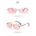Rimless Diamond Sunglasses Women Rectangle Crystal Vintage Rhinestone Glasses Eyewear