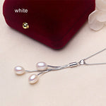 Multicolor Natural Pearl Pendant Necklace 925 Sterling Silver Jewelry For Women