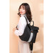 Fashion Multifunction Backpack Women Plaid Leather Small Travel Bags