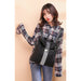 Fashion Multifunction Backpack Women Plaid Leather Small Travel Bags