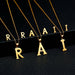 Stainless Steel Jewelry Initial Necklace Women Alphabet Pendants Necklaces Earring Set