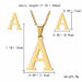 Stainless Steel Jewelry Initial Necklace Women Alphabet Pendants Necklaces Earring Set
