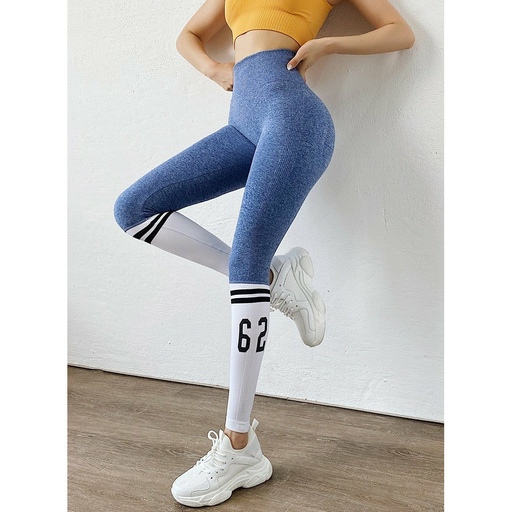 PKYGXZ Women alphabet Sexy sports Leggings high Waist Fitness Yoga