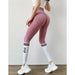 Striped Alphabet Woman Seamless Legging Yoga Pants Sports High Waist Full Length Fitness Workout Leggings