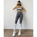 Striped Alphabet Woman Seamless Legging Yoga Pants Sports High Waist Full Length Fitness Workout Leggings