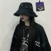 Goth Girl Hat Trendy High Street Hip Hop Pin Rings Dark Cross Bucket Caps