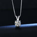 Diamond Solitaire Pendant Necklace 925 Sterling Silver White/Purple 2ct Necklace Jewelry