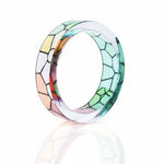 Resin Ring Colorful Memory Irregular Space Film Paper Inside Ring for Women Handmade Jewelry Friendship Wedding Band Rings Gifts