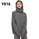 Autumn Winter Women Knitted Turtleneck Cashmere Sweater Oversize Casual Basic Pullover Jumper