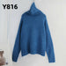 Autumn Winter Women Knitted Turtleneck Cashmere Sweater Oversize Casual Basic Pullover Jumper
