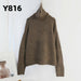 Autumn Winter Women Knitted Turtleneck Cashmere Sweater Oversize Casual Basic Pullover Jumper