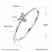 Simple Sterling Silver Heart Zircon Ring Women Fine Silver Jewelry Wedding Bands