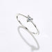 Simple Sterling Silver Heart Zircon Ring Women Fine Silver Jewelry Wedding Bands