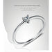 Simple Sterling Silver Heart Zircon Ring Women Fine Silver Jewelry Wedding Bands