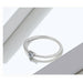 Simple Sterling Silver Heart Zircon Ring Women Fine Silver Jewelry Wedding Bands