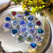 10Pcs/set Crystal Multicolor Heart-Shaped Rhinestones DIY Earrings Pendant Necklaces Jewelry