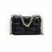 Women Cross-Body Bag Weave Flap Quality Leather Thick Chain Shoulder Handbag