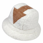 New Arrival Lamb Wool Bucket Hat Winter Warm Caps Faux Fur Printed Men Women Hat