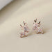 Creative Stylish Elk Crystal Deer Stud Earrings Women Fashion Jewelry