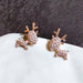 Creative Stylish Elk Crystal Deer Stud Earrings Women Fashion Jewelry