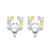Creative Stylish Elk Crystal Deer Stud Earrings Women Fashion Jewelry