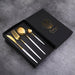Stainless Steel Golden Cutlery Set Luxury Mirror Polishing Fork Spoons Knives 4Pcs Set