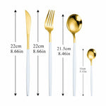 Stainless Steel Golden Cutlery Set Luxury Mirror Polishing Fork Spoons Knives 4Pcs Set