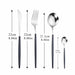 Stainless Steel Golden Cutlery Set Luxury Mirror Polishing Fork Spoons Knives 4Pcs Set