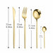 Stainless Steel Golden Cutlery Set Luxury Mirror Polishing Fork Spoons Knives 4Pcs Set