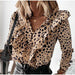 Ruffled Polka Dot Print Women's Long Sleeve Female Tops Elegant Office Ladies Clothes