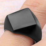 Simple Style Black Square Rings Classic Wedding Engagement Ring Jewelry