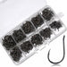 100PCS Fishing Hooks Set Carbon Steel Single Circle Barbed Carp Fishhooks