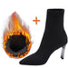 Metal Blade High Heels Socks Boots Women Stretch Fabric Elastic Stilettos Pointed Toe Ankle Boots