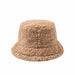 Women Men Hat Solid Artificial Fur Warm Cap Faux Fur Winter Bucket Hat