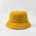 Women Men Hat Solid Artificial Fur Warm Cap Faux Fur Winter Bucket Hat