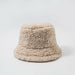 Women Men Hat Solid Artificial Fur Warm Cap Faux Fur Winter Bucket Hat