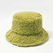 Women Men Hat Solid Artificial Fur Warm Cap Faux Fur Winter Bucket Hat