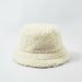 Women Men Hat Solid Artificial Fur Warm Cap Faux Fur Winter Bucket Hat