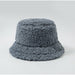 Women Men Hat Solid Artificial Fur Warm Cap Faux Fur Winter Bucket Hat