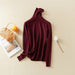 Winter Solid Turn-Down Collar Women Pullovers Turtleneck Knitted  Sweater